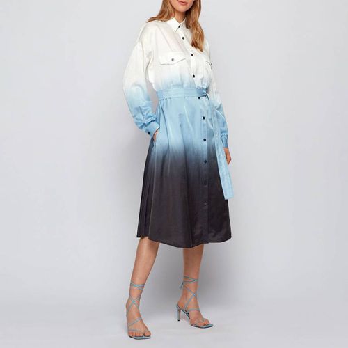 Blue C_Daliti Silk Blend Shirt Dress - BOSS - Modalova