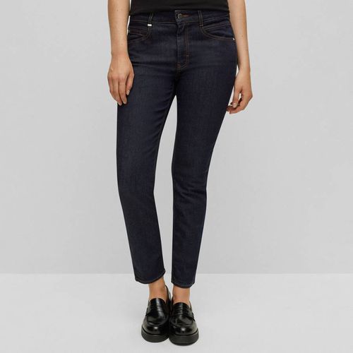 Dark Blue Slim Cropped Stretch Jeans - BOSS - Modalova