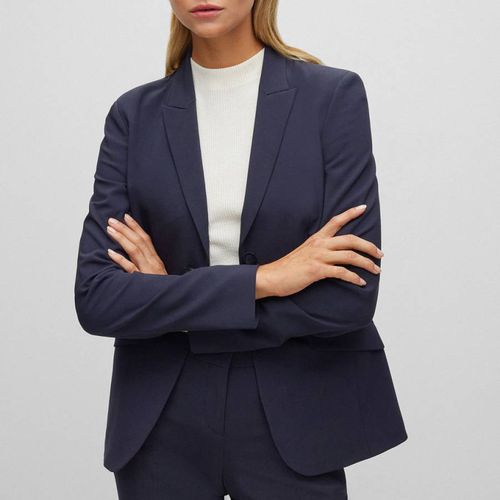 Navy Julea Wool Blend Blazer - BOSS - Modalova