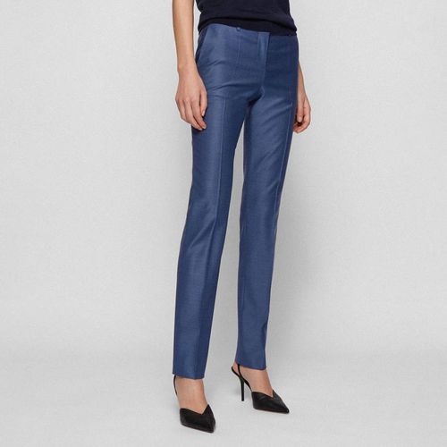 Blue Titana Wool Trousers - BOSS - Modalova