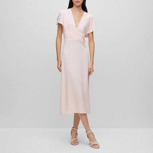 Pink Dawinga V-Neck Midi Dress - BOSS - Modalova