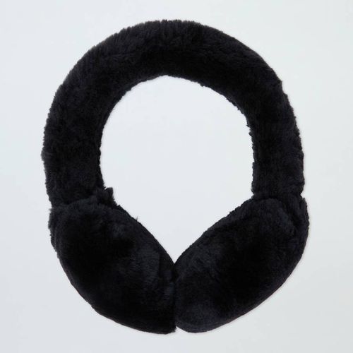 Black Shearling Fur Out Earmuffs - N°· Eleven - Modalova