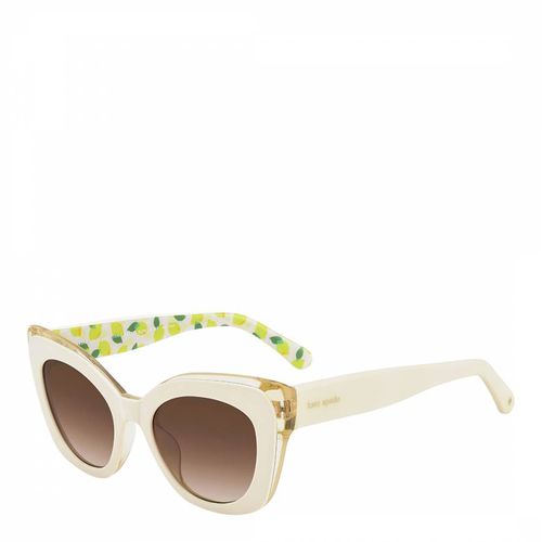 Ivory Rectangular Sunglasses 51mm - Kate Spade - Modalova