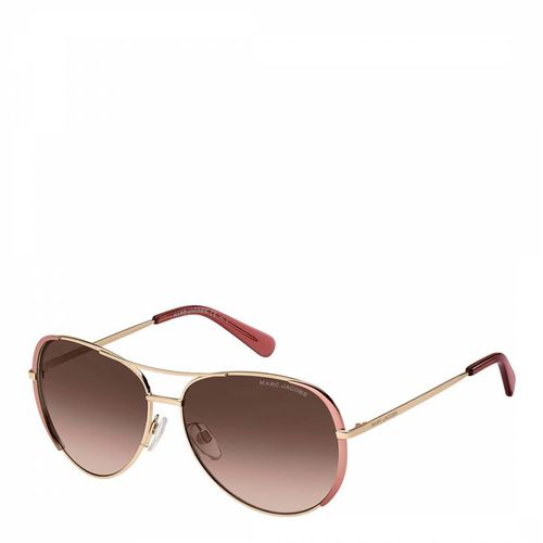 Gold Burgundy Pilot Sunglasses 59mm - Marc Jacobs - Modalova