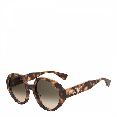 Havana 2 Round Geometrical Sunglasses 53mm - MOSCHINO - Modalova