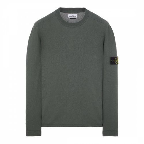 Khaki Crew Neck Cotton Jumper - Stone Island - Modalova