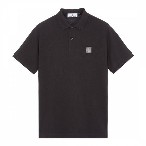 Black Cotton Pique Polo Shirt - Stone Island - Modalova