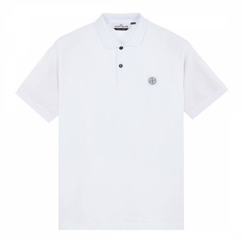 White Cotton Pique Polo Shirt - Stone Island - Modalova