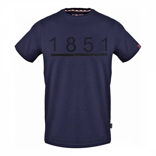 Printed Number Logo Cotton T-Shirt - Aquascutum - Modalova