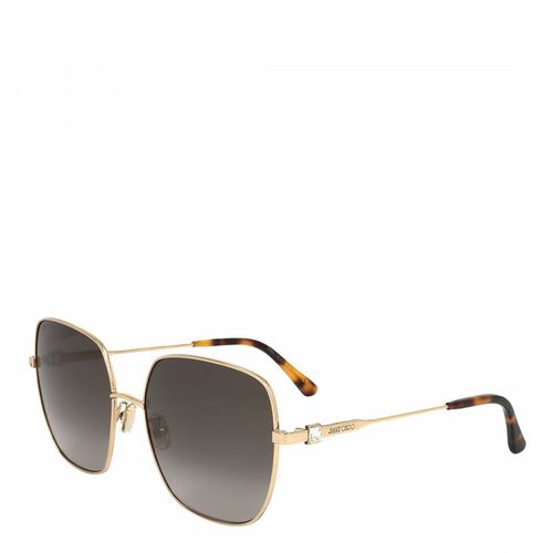 Gold Square Sunglasses 60mm - Jimmy Choo - Modalova