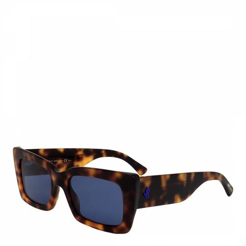 Tortoiseshell Thick Rimmed Rectangular Sunglasses 54mm - Jimmy Choo - Modalova