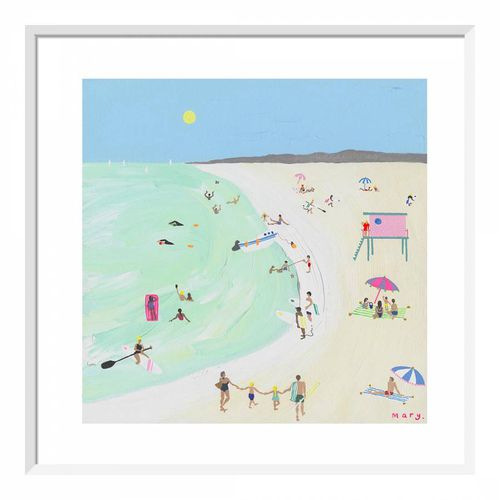 Hazy Beach Days Framed Print 40cm x 40cm - Mary Donald - Modalova