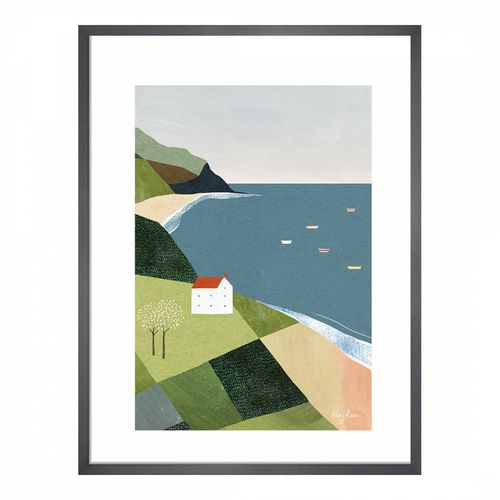 House on the Cliff Framed Print 50cm x 40cm - Henry Rivers - Modalova