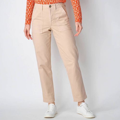 Beige Cambourne Chino Cotton Trousers - Burgs - Modalova