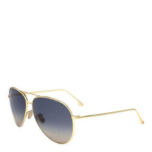 Gold Teal Aviator Sunglasses 62mm - Victoria Beckham - Modalova