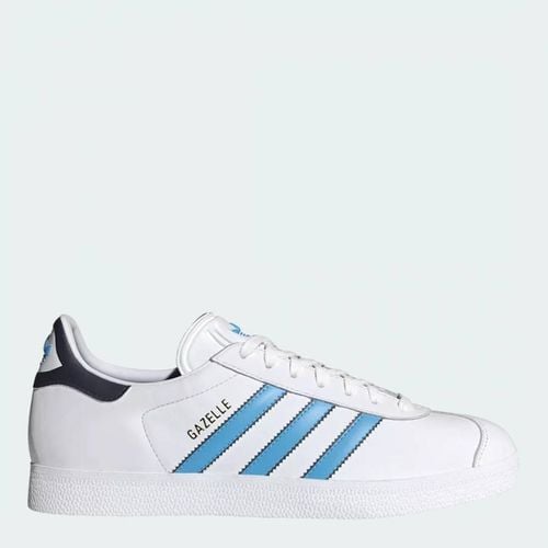 Unisex White/Blue Gazelle Trainers - Adidas - Modalova