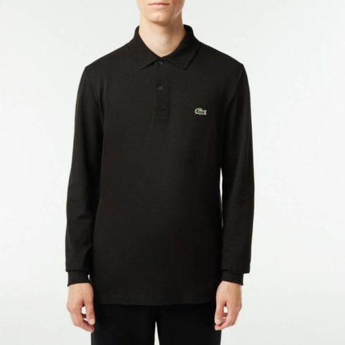 Black Long Sleeve Cotton Blend Polo Shirt - Lacoste - Modalova