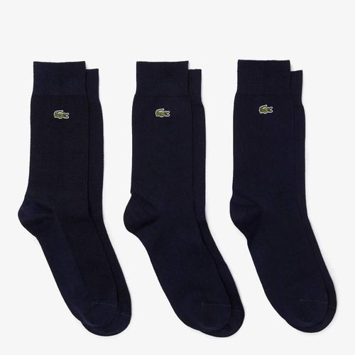 Pack Navy Cotton Blend Socks - Lacoste - Modalova