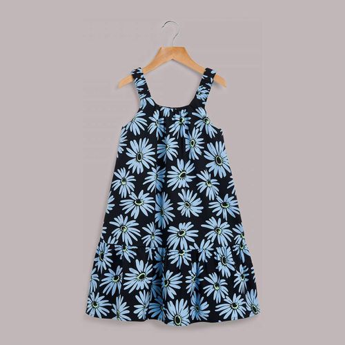 Blue Daisy Print Cotton Blend Dress - WHISTLES - Modalova
