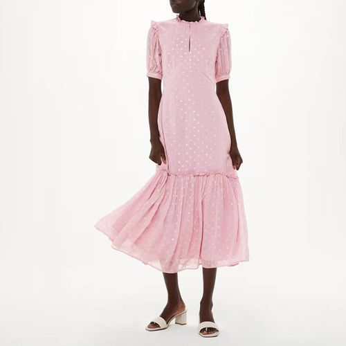Pink Metallic Spot Midi Dress - WHISTLES - Modalova