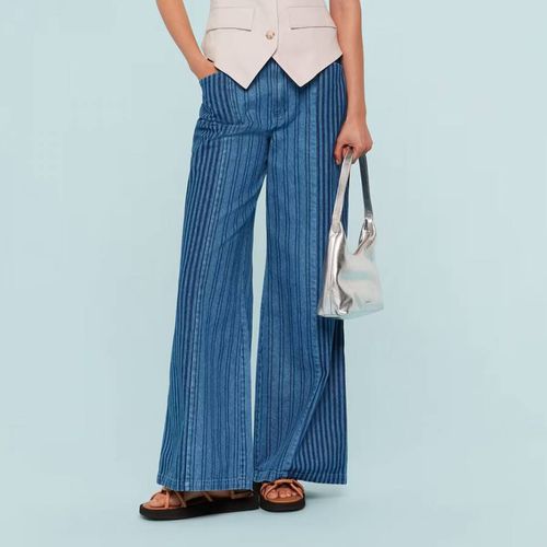 Patchwork Vertical Stripe Jeans - WHISTLES - Modalova