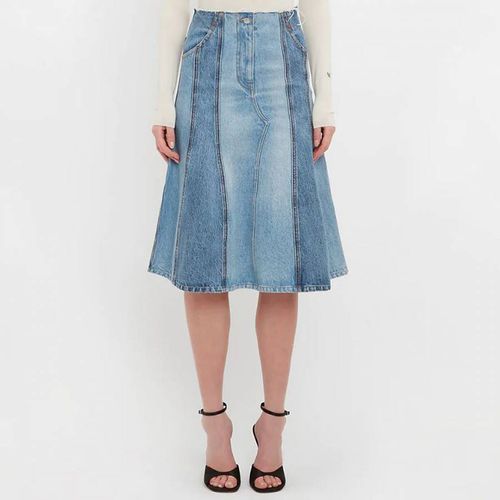 Blue Deconstructed Denim Midi Skirt - Victoria Beckham - Modalova