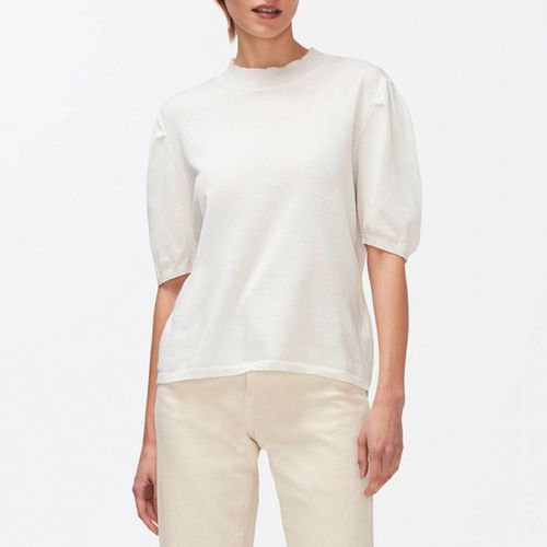 White Puff Sleeve Cotton T-Shirt - 7 For All Mankind - Modalova