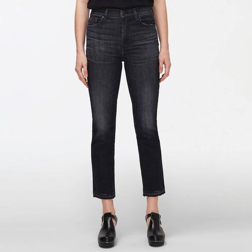 Black Straight Crop Stretch Jeans - 7 For All Mankind - Modalova