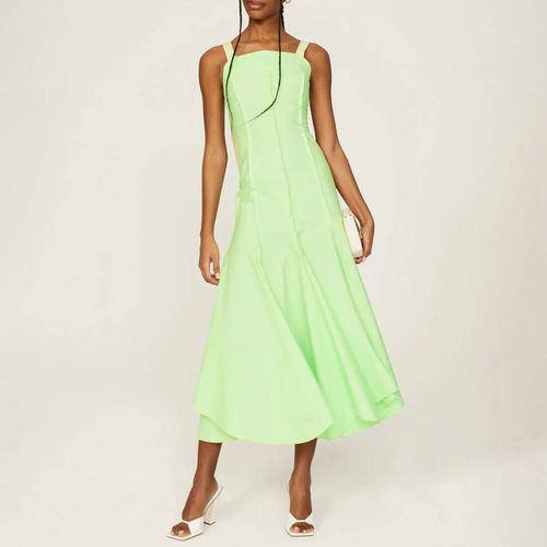 Lime Cotton Blend Strappy Midi Dress - Victoria Beckham - Modalova