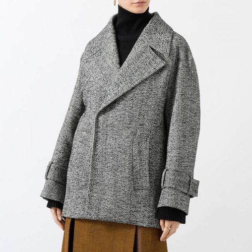 Grey Oversized Wool Pea Coat - Victoria Beckham - Modalova