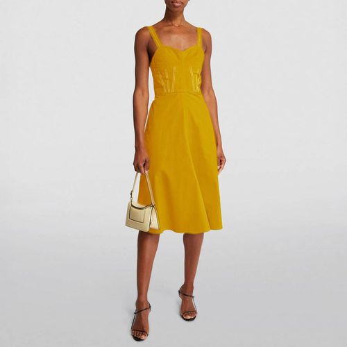 Mustard Bra Detail Cotton Dress - Victoria Beckham - Modalova