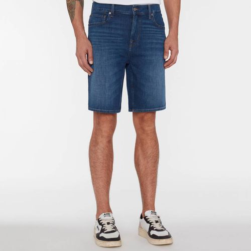 Indigo Straight Stretch Denim Shorts - 7 For All Mankind - Modalova