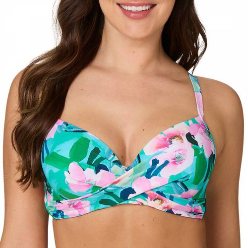 Turquoise Peonies Isla Bikini Top - Nip Tuck - Modalova