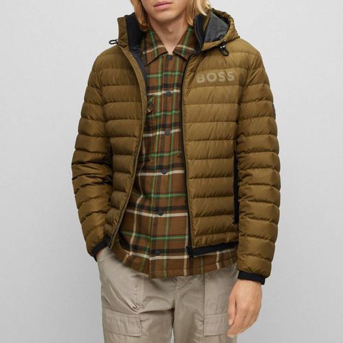 Khaki Dawood Zip Puffer Coat - BOSS - Modalova