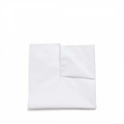 White Cotton Pocket Square - BOSS - Modalova