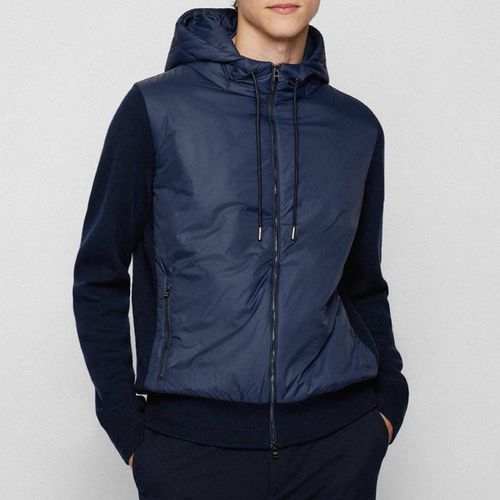 Navy Nativo Hybrid Wool Jacket - BOSS - Modalova