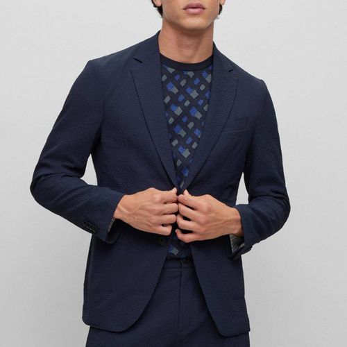 Navy Hanry Single Breasted Blazer - BOSS - Modalova