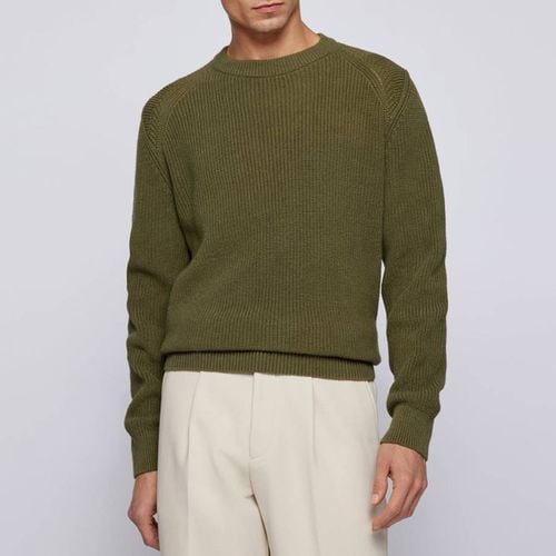 Khaki Everde Linen Blend Jumper - BOSS - Modalova