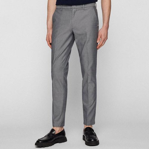 Grey Kaito Slim Fit Cotton Blend Trousers - BOSS - Modalova