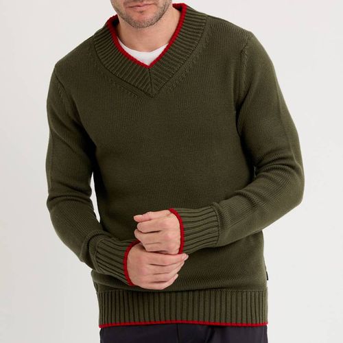 Green Marzio V-Neck Jumper - BOSS - Modalova