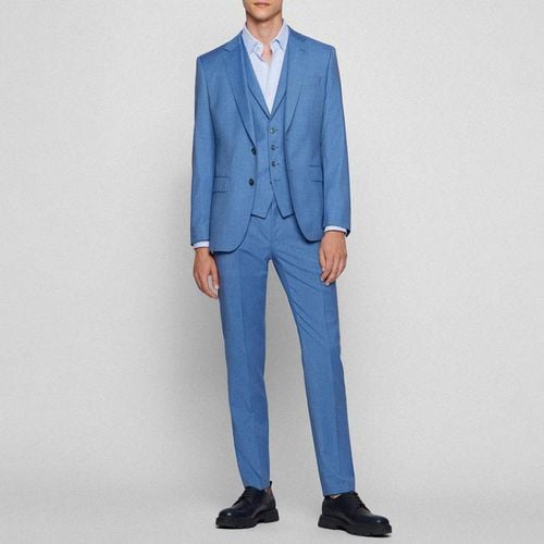 Blue Huge 3 Piece Wool Suit - BOSS - Modalova