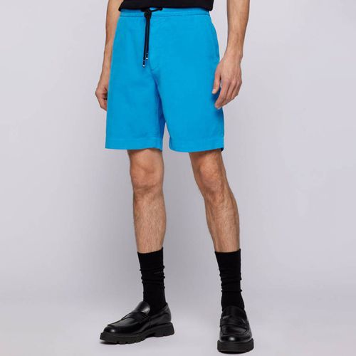 Blue Banks Cotton Shorts - BOSS - Modalova