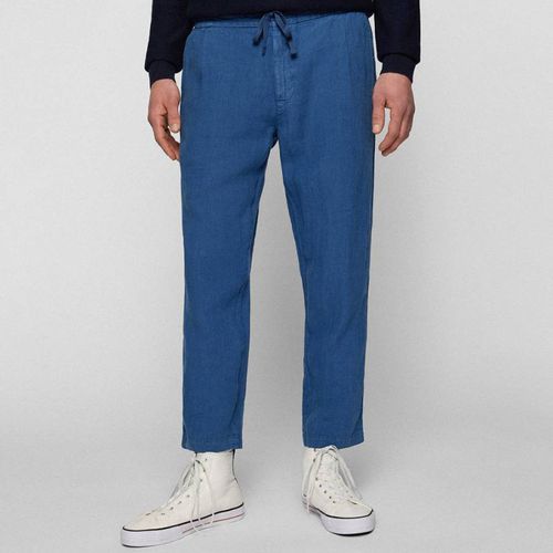 Blue Slose Linen Trousers - BOSS - Modalova