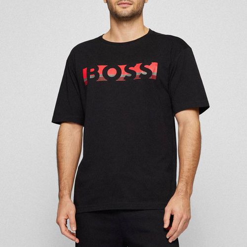 Printed Chest Logo Cotton T-Shirt - BOSS - Modalova