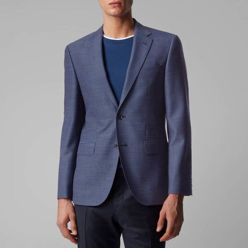 Navy Jestor Textured Wool Blazer - BOSS - Modalova