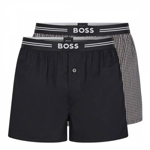Black 2 Pack Cotton Boxer Shorts - BOSS - Modalova