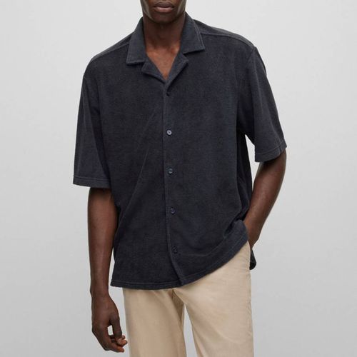 Black Lars Textured Cotton Blend Shirt - BOSS - Modalova