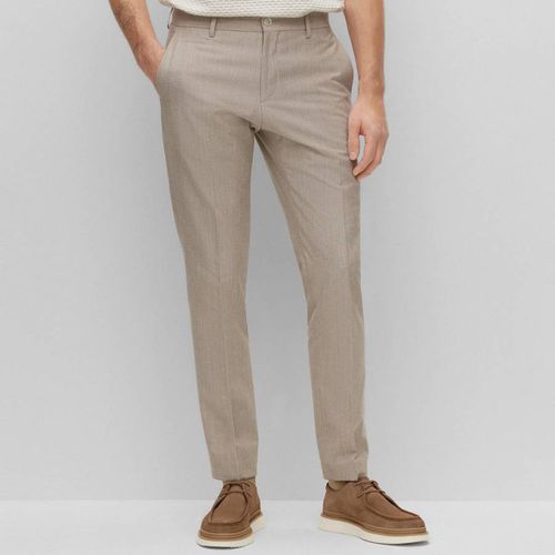 Beige Genius Wool Blend Trousers - BOSS - Modalova