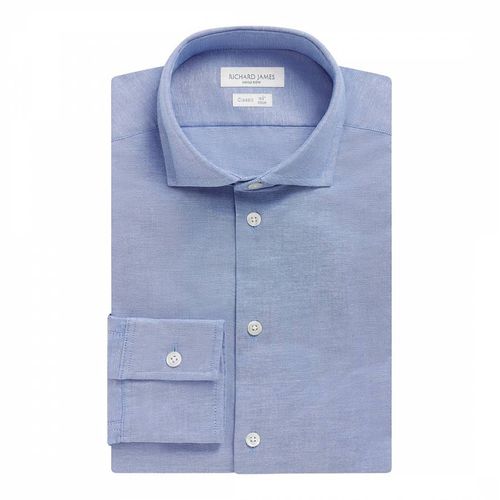 Chambray Cotton Regular Fit Shirt - Richard James Savile Row - Modalova