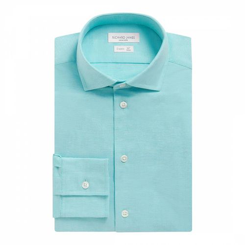 Aqua Cotton Regular Fit Shirt - Richard James Savile Row - Modalova